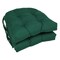 16-inch Solid Twill U-shaped Tufted Chair Cushions (Set of 2) - Forest Green